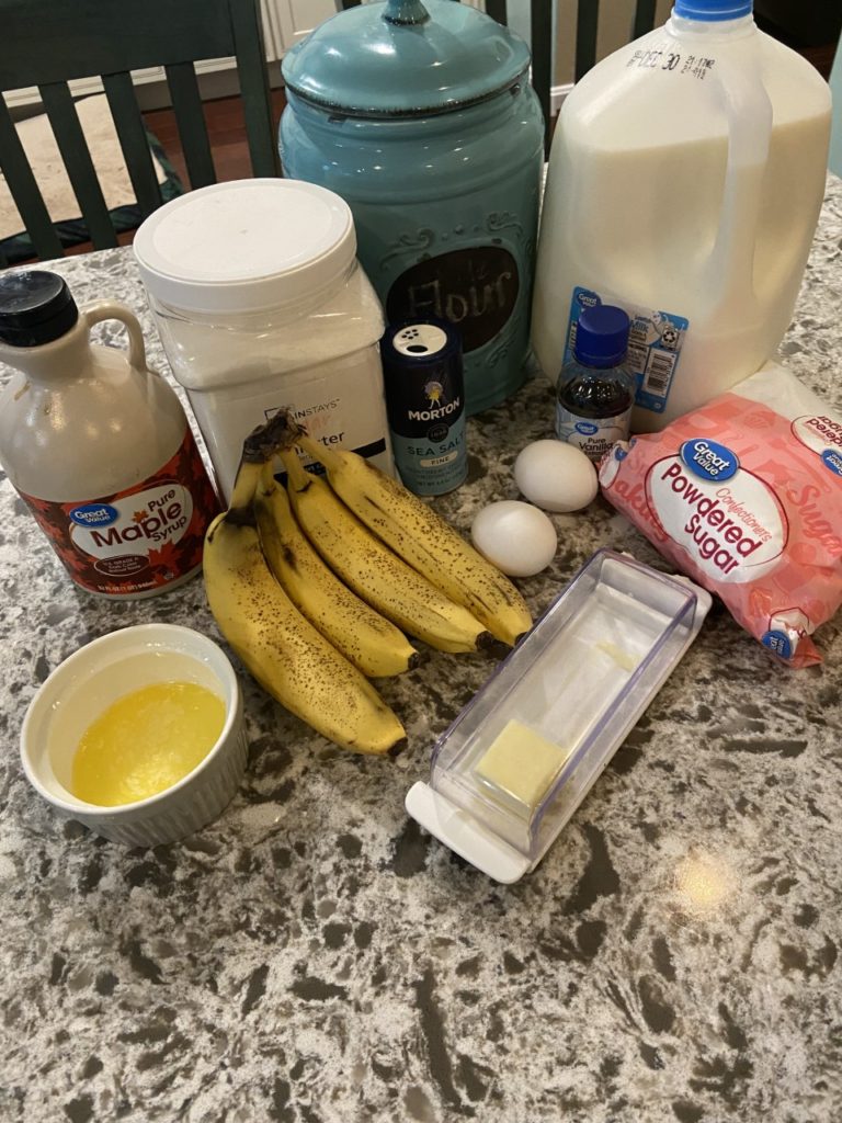 Banana pancakes ingredients